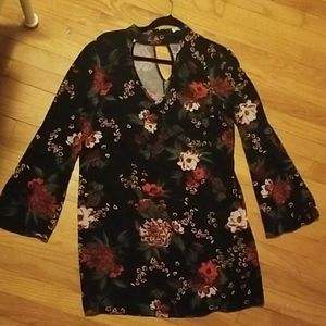 Floral Long Sleeve Shift Dress